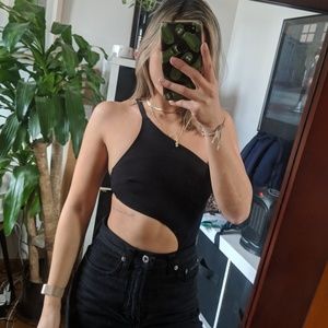 Flagpole Swim black swimsuit cut out XS